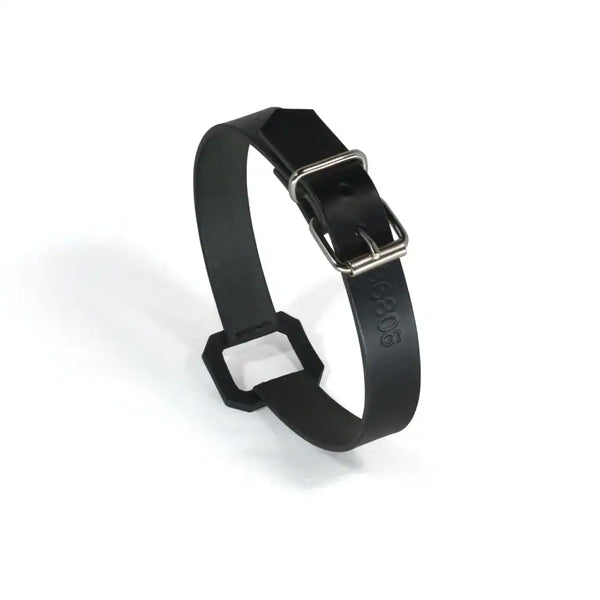 Choker en Cuir Noir Walpier Buttero Veg Tan et Quincaillerie nickelée