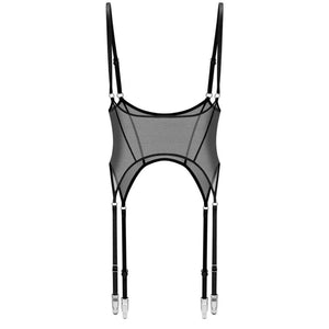 Packshot Porte-Jarretelles en Maille Mesh Extensible Noir