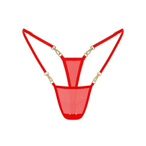 String en maille durable et ultra-extensible Rouge Détails Dorés