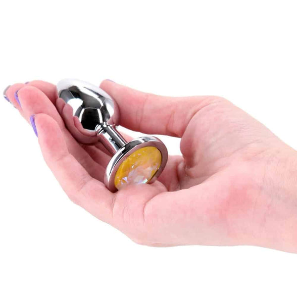 BM Sélection - Plug Anal Aluminium Cristal Jaune - 2 Tailles