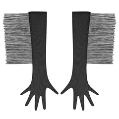 Lot de gants noirs avec franges