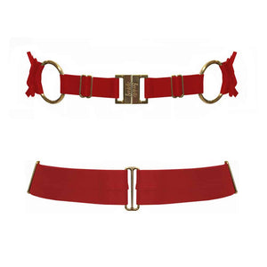 BELT Bondage rubis en élastique satiné et plaqué d'or 24 Carats, ajustable, de la marque BODELLE collection Signature chez BRIGADE MONDAINE
