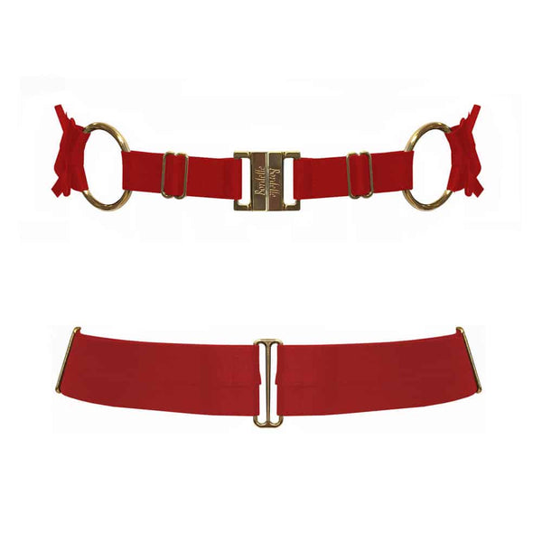 BELT Bondage rubis en élastique satiné et plaqué d'or 24 Carats, ajustable, de la marque BODELLE collection Signature chez BRIGADE MONDAINE