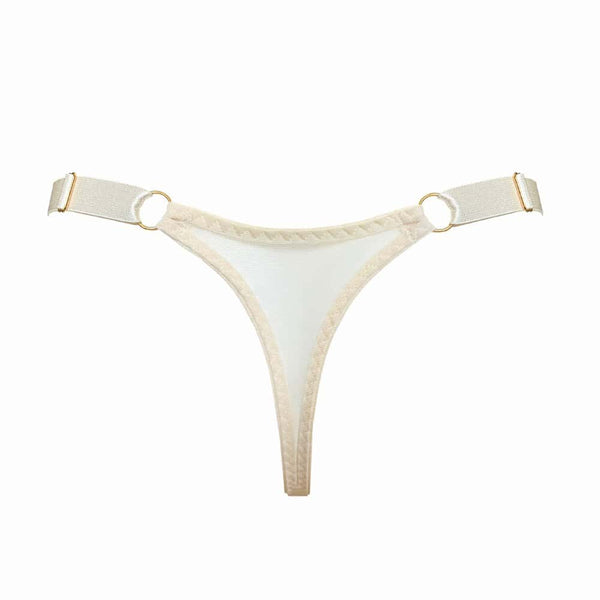 BORDELLE Signature - String en Soie Crème