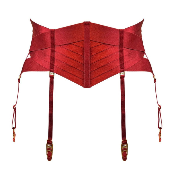 Packshot du Devant du Serre-Taille Porte-Jarretelles couleur Rouge
