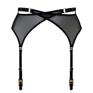 Packshot du Devant du Porte-jarretelles Wrap Noir
