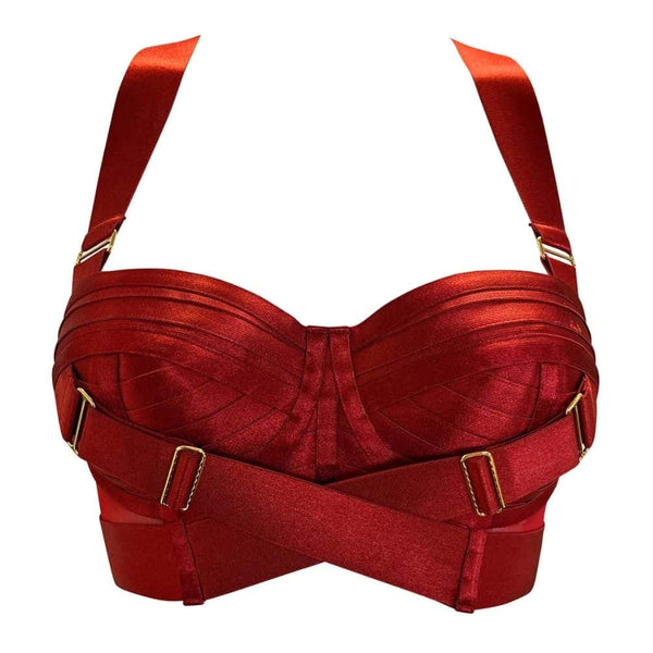 Packshot du Devant du Soutien-Gorge Bustier couleur Rouge