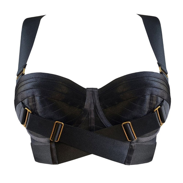 Packshot du Devant du Soutien-Gorge Bustier couleur Noir