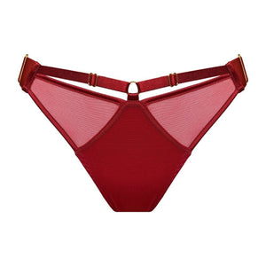Culotte Résille Rouge Détails Plaqués Or