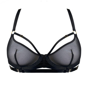 Soutien-Gorge Mesh Résille Balconnet Noir