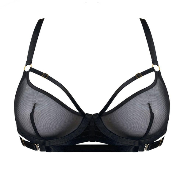 Soutien-Gorge Mesh Résille Balconnet Noir