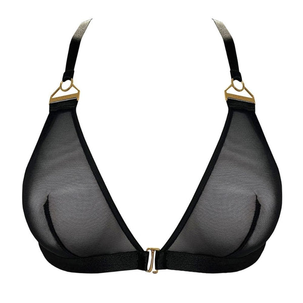 Soutien-Gorge Triangle Résille en Mesh Et Détail doré