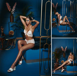 Soutien-gorge avec perles en dentelle ivoire et attache satin collection SYDNEY avec petit noeud sur le devant BRACLI chez Brigade Mondaine