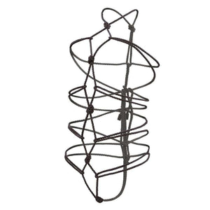 Corde Bondage Shibari Noir 10m en coton et polyester détail en alliage de zinc sans nickel