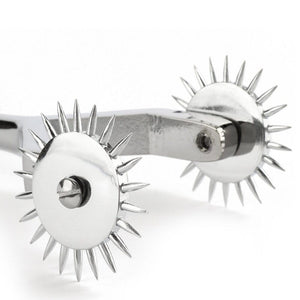 Doubles Roulettes multi-roues de Wartenberg en acier inoxydable Argenté pointes fines et affûtées pour jeu sensoriel