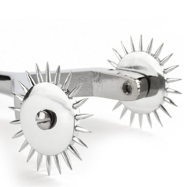 Doubles Roulettes multi-roues de Wartenberg en acier inoxydable Argenté pointes fines et affûtées pour jeu sensoriel