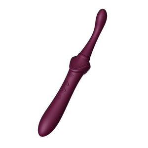 Stimulateur intime ZALO Bess 2, élégant et fin, en silicone haut de gamme, présenté avec embouts interchangeables et fonction chauffante, conçu pour une stimulation précise et personnalisée.