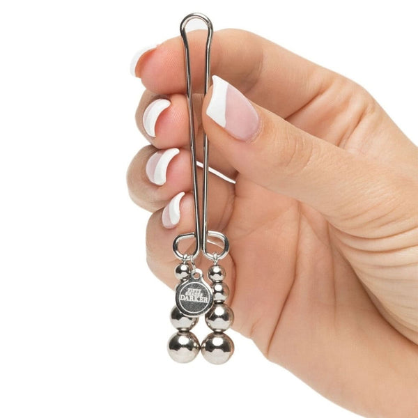 Pince pour Clitoris à traction en métal sans nickel argenté
