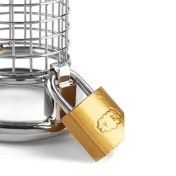 Cage de chasteté pour homme en Acier inoxydable surface polie facile à nettoyer durable non poreux et compatible avec tous les lubrifiants mécanisme de verrouillage avec cadenas et clé