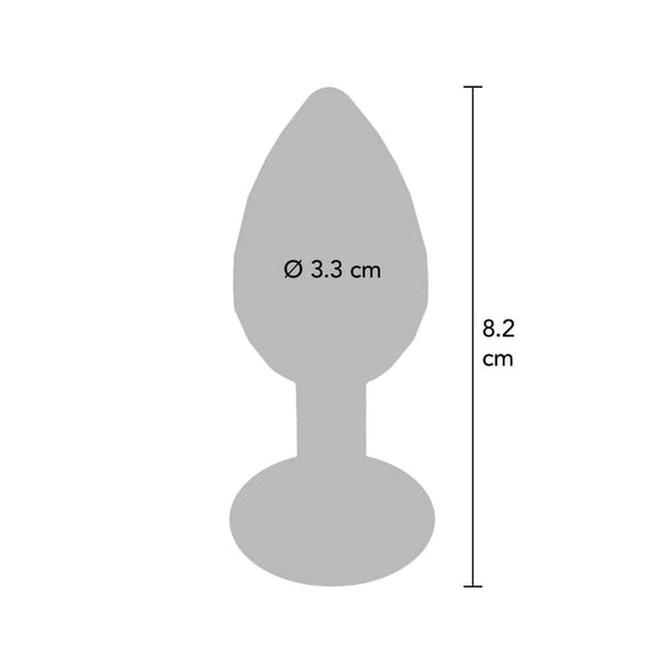 Plug anal en métal poli avec cristal facetté transparent, base évasée et finition brillante, présenté par Brigade Mondaine Paris.