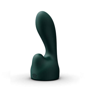 Wand Kyro Eden en silicone vert profond avec finitions dorées, présentée par Brigade Mondaine Paris, accessoire de stimulation au design élégant et contemporain.