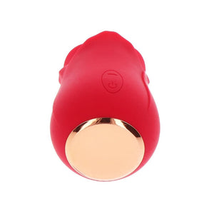 Stimulateur clitoridien rose en forme de bouton de fleur, au design lisse et arrondi, présenté sur fond blanc avec une finition soignée et moderne.