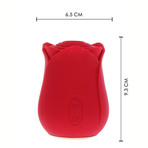 Stimulateur clitoridien rose en forme de bouton de fleur, au design lisse et arrondi, présenté sur fond blanc avec une finition soignée et moderne.