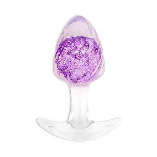Plug en cristal translucide avec base évasée et texture interne brillante, accessoire proposé par Brigade Mondaine Paris.