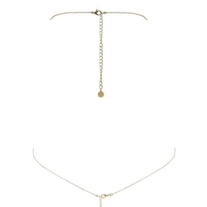 Packshot du Dos d'un Bijou de Buste Doré avec Bijoux Swarovski