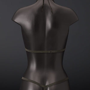 Photo Mannequin Dos Body Cuir Serpens Noir Détail sur le Zip