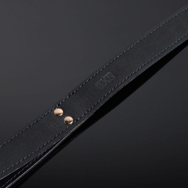 Détail du Packshot d'une Laisse en Cuir Nubuck couleur Noir