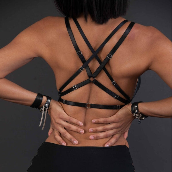 Dos Croisé du Soutien-gorge confectionné à la main en jersey et en bambou écologique lacet en satin façon corset