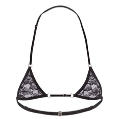 Packshot Micro Soutien-gorge Noir en Velours et Dentelle Réglable