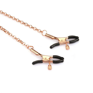LIEBE SEELE - Collier avec pinces à seins Metallic Bordeaux