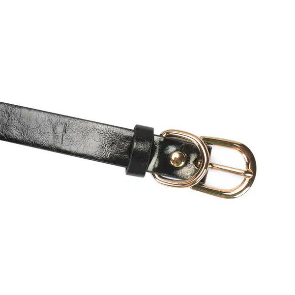 Collier Ras du Cou noir avec strass et doubles C dorés LIEBE SEELE. Confectionné en simili cuir, 7 réglages pour un ajustement parfait. Accessoire chic et provocant pour le puppy play ou une tenue fétichiste.