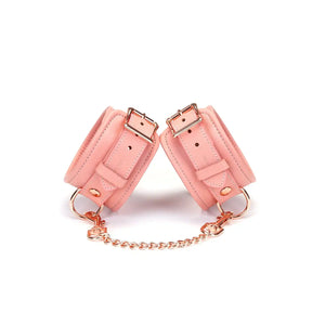 Packshot Menottes Chevilles Rose en Cuir