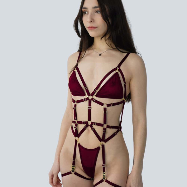 LOU MANESSE - Harnais Lingerie Amovible Sofia Rouge