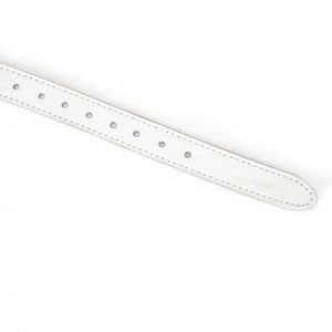 Bandeau pour yeux masque de bondage en cuir de vache blanc Réglable par boucle métallique en métal argenté