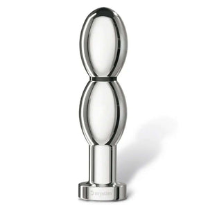 Plug électrostimulant OhThello en métal poli, design ergonomique et finition brillante, présenté sur fond clair, sélection Brigade Mondaine Paris.