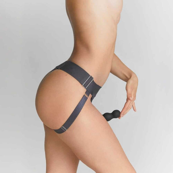Harnais Strap-On Souple Gris en Microfibre nylon et Élasthanne Compatible avec tous les dildos & strap-on Strap-on-me