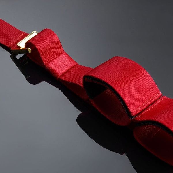 Détail sur une Sangle du Packshot de Sangles Hogtie Bondage en Rubans Rouges