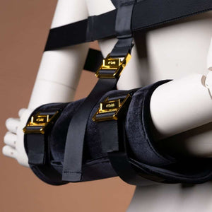 Bondage Shibari Takate Kote simplifié Boucles en alliage de zinc galvanisé Sangles en polyester résistantes et Sangle intime détachable Détail sur Poche arrière en velours