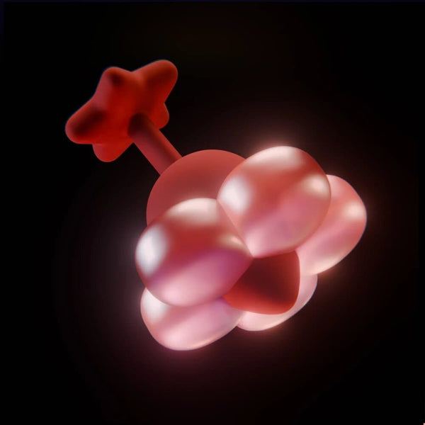 Accessoire anal UPKO en silicone translucide à design floral avec base évasée Brigade Mondaine Paris