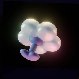 Accessoire anal UPKO en silicone translucide à design floral avec base évasée Brigade Mondaine Paris