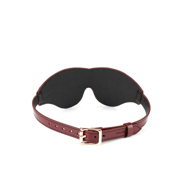 Bandeau Yeux Cuir De Vache Rouge Blinfold