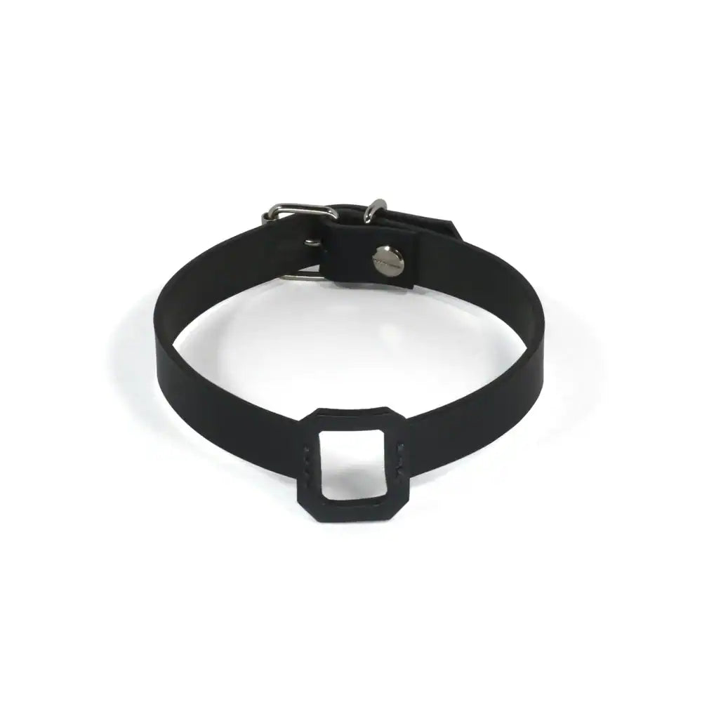 Choker en Cuir Noir Walpier Buttero Veg Tan et Quincaillerie nickelée