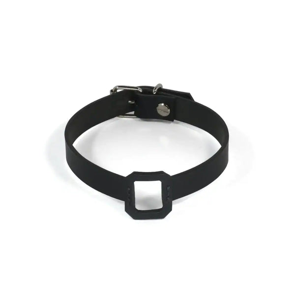 Choker en Cuir Noir Walpier Buttero Veg Tan et Quincaillerie nickelée