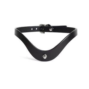 Packshot Collier Bondage Ras de Cou en Cuir Noir et Quincaillerie Nickelée