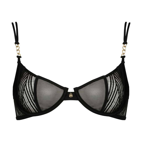 Soutien noir Onde Sensuelle de la marque Atelier Amour disponible chez Brigade Mondaine.
