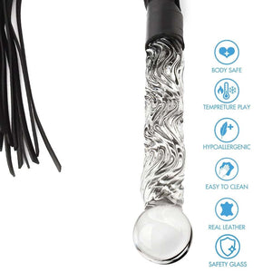BM Sélection - Fouet Dildo Verre et Cuir